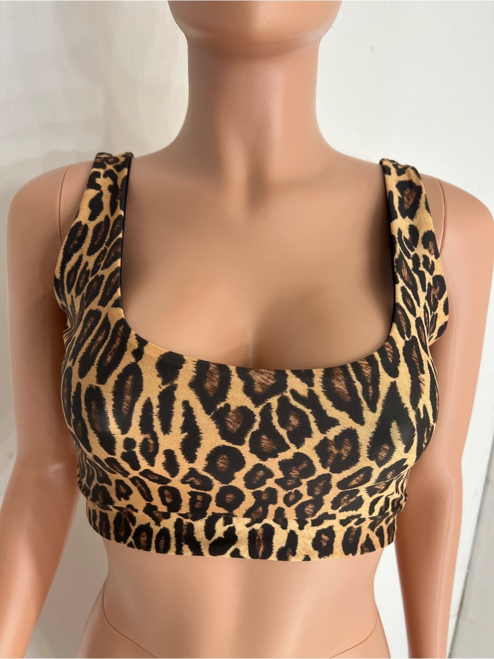 Cheetah Leopard Print Sports Bra Swim Tank Top- HandMade in USA - Picture 5 of 10